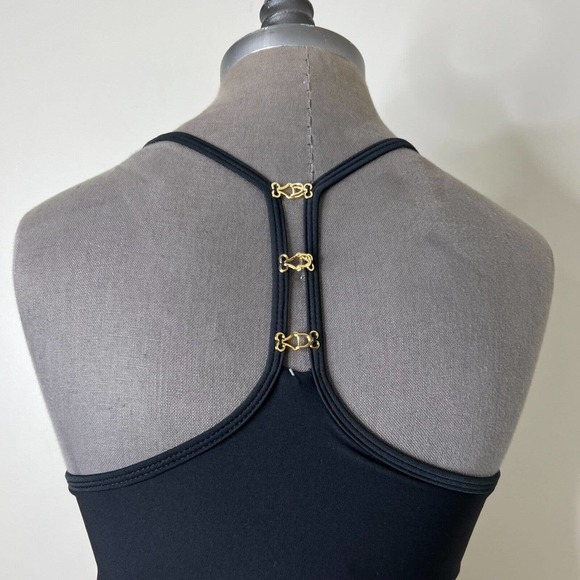 ELIZA AUDLEY Black Athletic Racerback Push Up Top Built in Bra Small - Picture 6 of 8